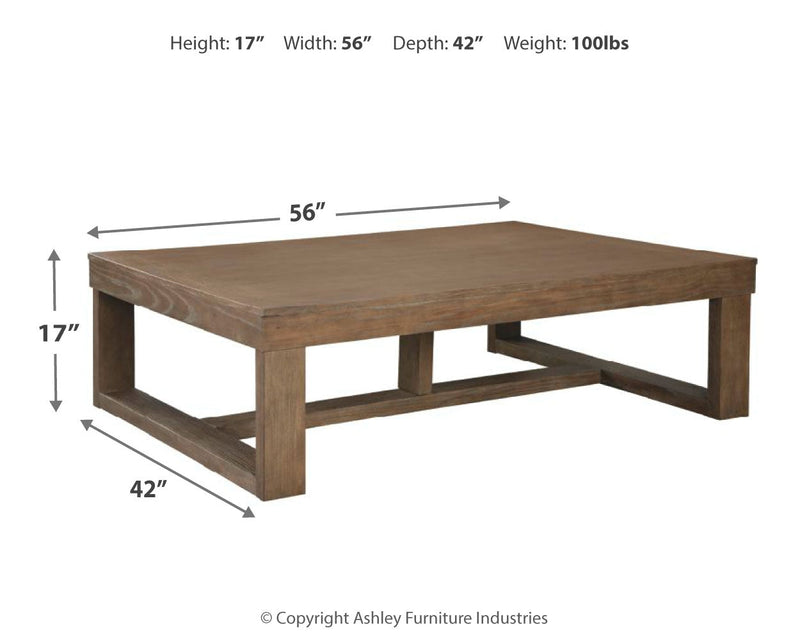 Cariton Coffee Table with 1 End Table in Gray - PKG008672