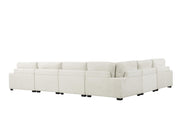 Carla - Cream 6PC Sectional (LAF Chair, 3 Armless Chairs, Wedge and RAF Chaise ) - S517-Sectional