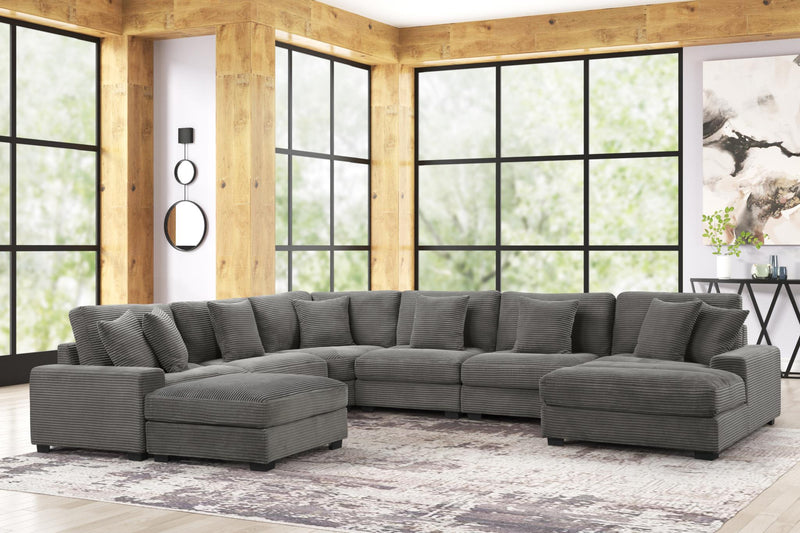 Carla - Gray 3PC Sectional (LAF Chair, Armless Chair and RAF Chaise ) - S516-Sectional-3PC