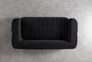 Carlina Black Velvet Loveseat - CARLINABK-L