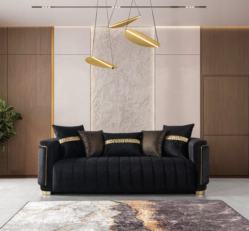 Carlina Black Velvet Sofa - CARLINABK-S
