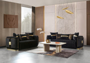 Carlina Black Velvet Sofa - CARLINABK-S