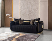 Carlina Black Velvet Sofa - CARLINABK-S