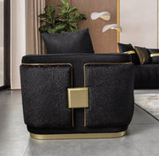 Carlina Black Velvet Sofa & Loveseat - CARLINABK-SL