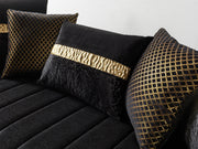 Carlina Black Velvet Sofa & Loveseat - CARLINABK-SL