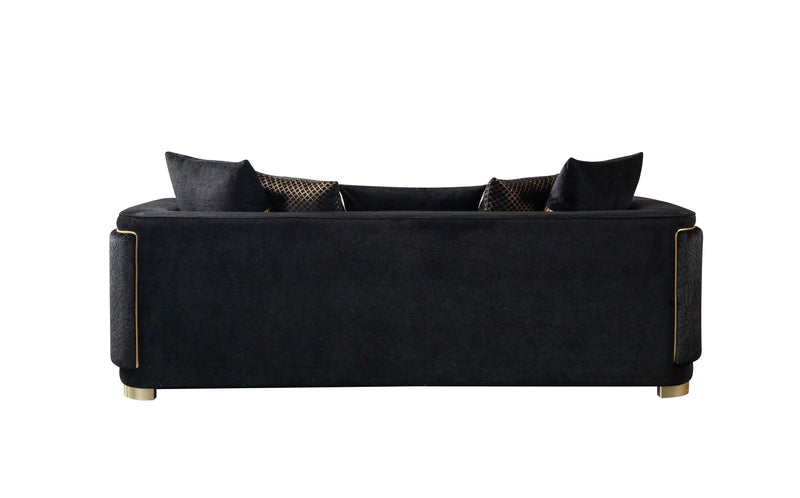 Carlina Black Velvet Sofa & Loveseat - CARLINABK-SL