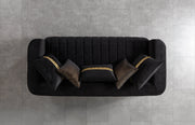 Carlina Black Velvet Sofa & Loveseat - CARLINABK-SL