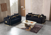 Carlina Black Velvet Sofa & Loveseat - CARLINABK-SL
