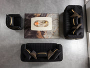 Carlina Black Velvet Sofa & Loveseat - CARLINABK-SL