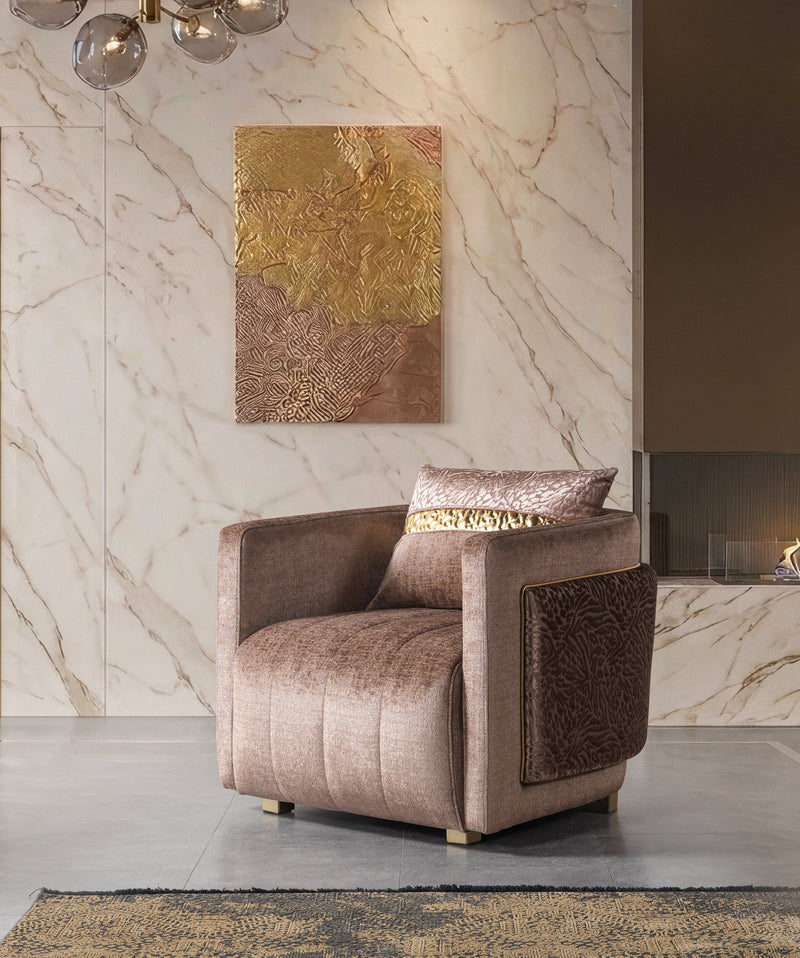Carlina Coffee Velvet Chair - CARLINACOF-CHAIR