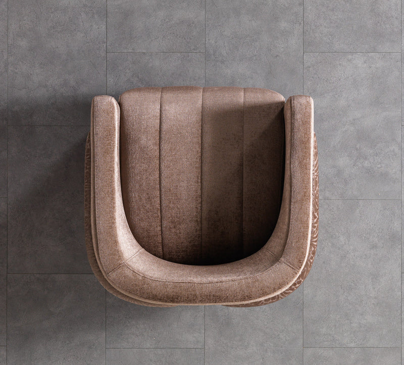 Carlina Coffee Velvet Chair - CARLINACOF-CHAIR