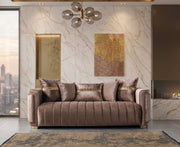 Carlina Coffee Velvet Sofa - CARLINACOF-S