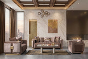 Carlina Coffee Velvet Sofa & Loveseat - CARLINACOF-SL