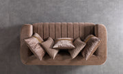Carlina Coffee Velvet Sofa & Loveseat - CARLINACOF-SL