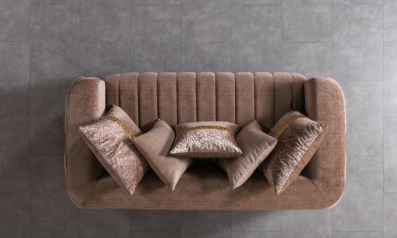 Carlina Coffee Velvet Sofa & Loveseat - CARLINACOF-SL