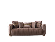 Carlina Coffee Velvet Sofa & Loveseat - CARLINACOF-SL