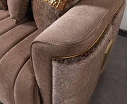 Carlina Coffee Velvet Sofa & Loveseat - CARLINACOF-SL