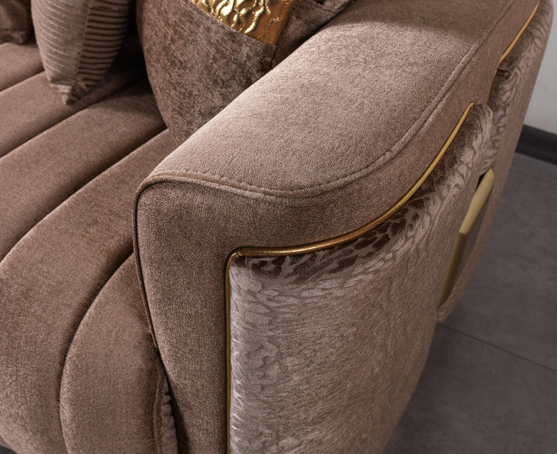 Carlina Coffee Velvet Sofa & Loveseat - CARLINACOF-SL