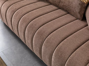 Carlina Coffee Velvet Sofa & Loveseat - CARLINACOF-SL