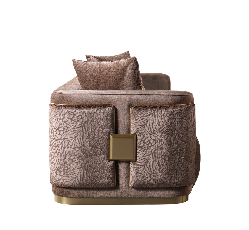 Carlina Coffee Velvet Sofa & Loveseat - CARLINACOF-SL