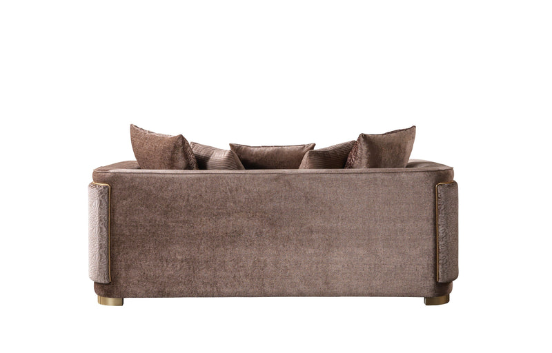 Carlina Coffee Velvet Sofa & Loveseat - CARLINACOF-SL