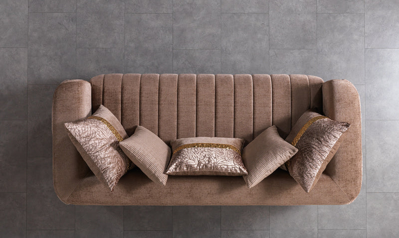 Carlina Coffee Velvet Sofa & Loveseat - CARLINACOF-SL