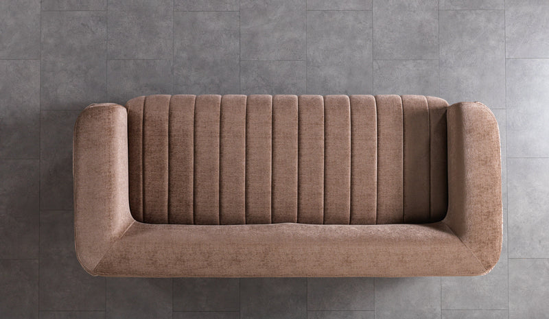 Carlina Coffee Velvet Sofa & Loveseat - CARLINACOF-SL