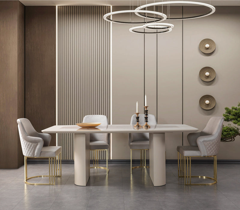Carlina Ivory 7-Piece Dining Set - CARLINA DS-7PC