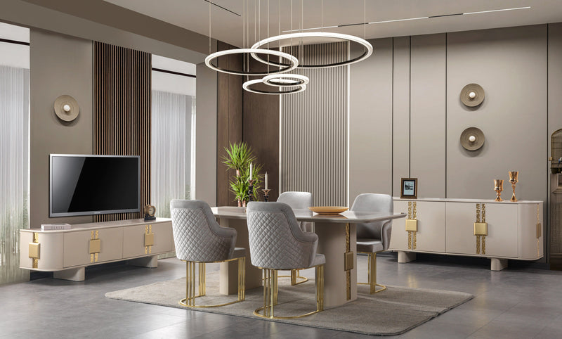 Carlina Ivory 7-Piece Dining Set - CARLINA DS-7PC