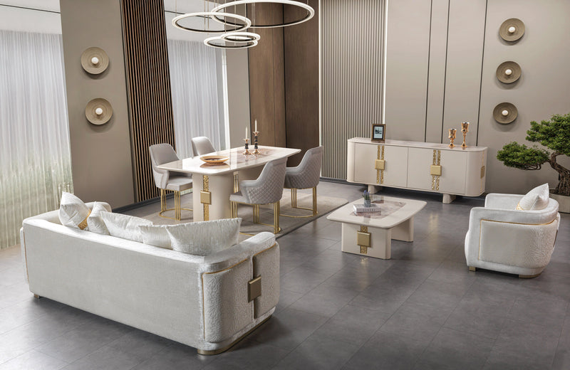 Carlina Ivory 7-Piece Dining Set - CARLINA DS-7PC