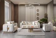 Carlina Ivory Velvet Sofa & Loveseat - CARLINAIV-SL