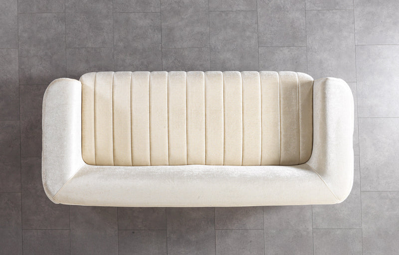 Carlina Ivory Velvet Sofa & Loveseat - CARLINAIV-SL