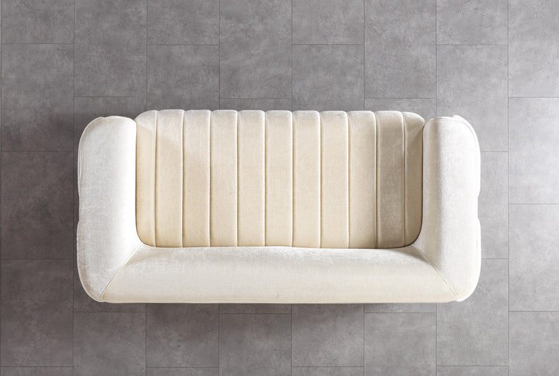 Carlina Ivory Velvet Sofa & Loveseat - CARLINAIV-SL