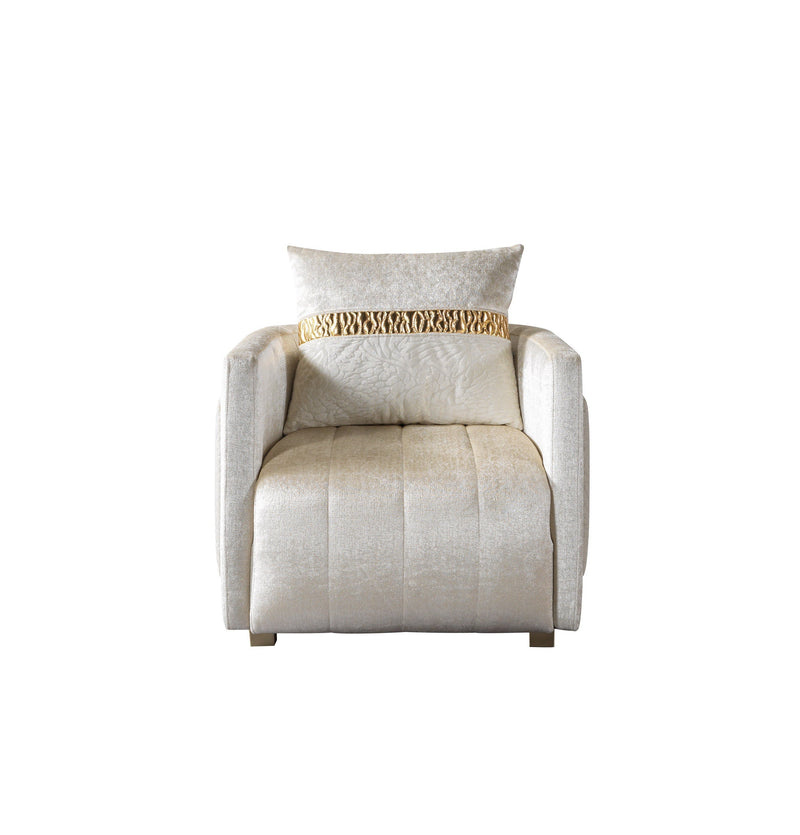 Carlina Ivory Velvet Sofa & Loveseat - CARLINAIV-SL