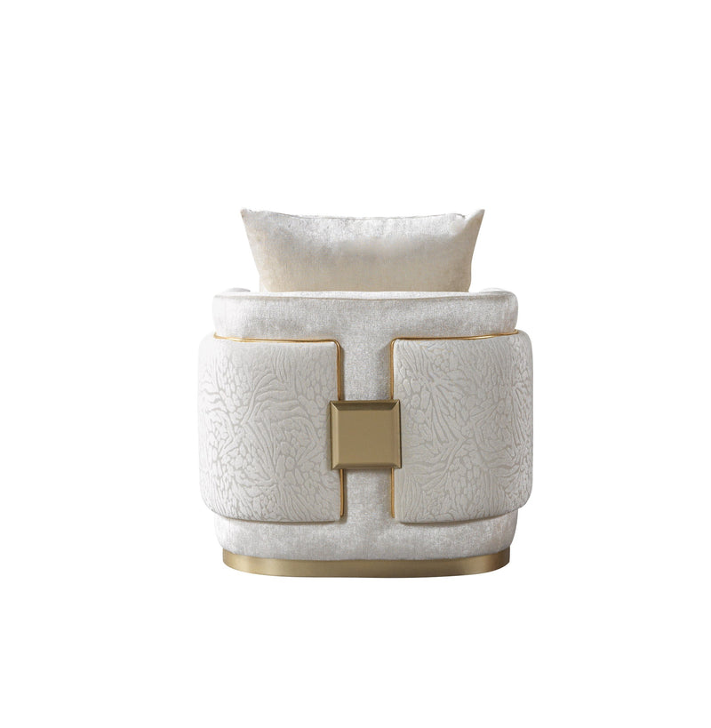 Carlina Ivory Velvet Sofa & Loveseat - CARLINAIV-SL