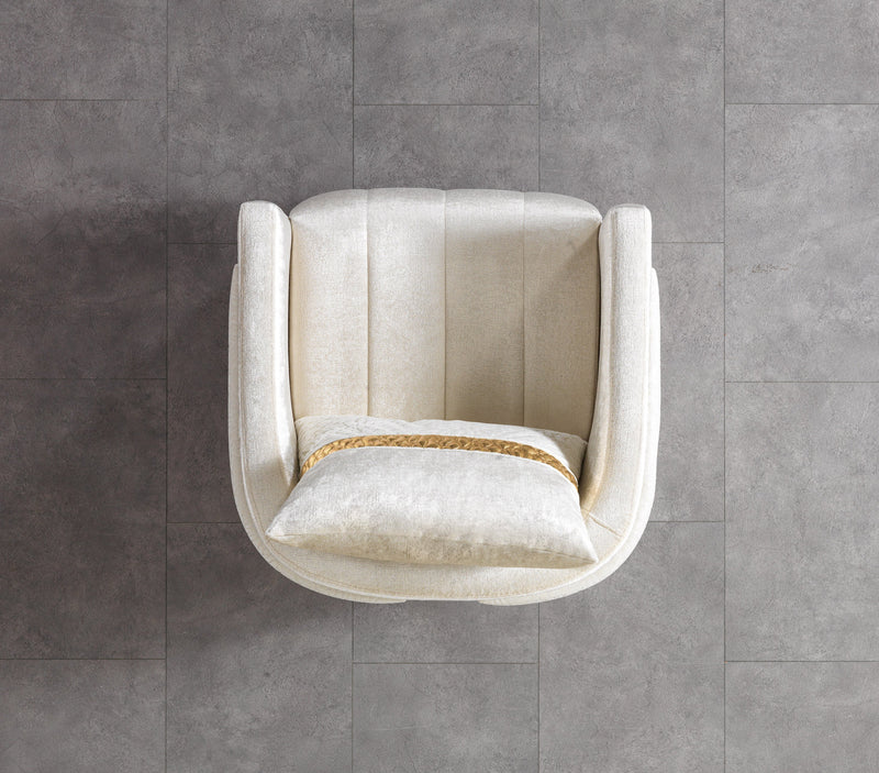 Carlina Ivory Velvet Sofa & Loveseat - CARLINAIV-SL