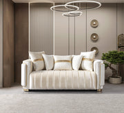 Carlina Ivory Velvet Sofa & Loveseat - CARLINAIV-SL