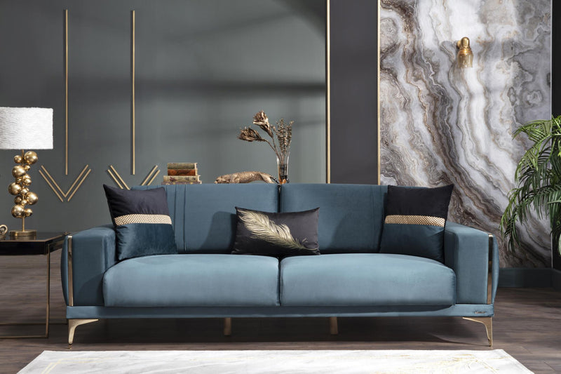 Carlino 3 Seat Sleeper (Napoly E.Green) 4 Pieces - Gate FurnitureSleeper Sofa