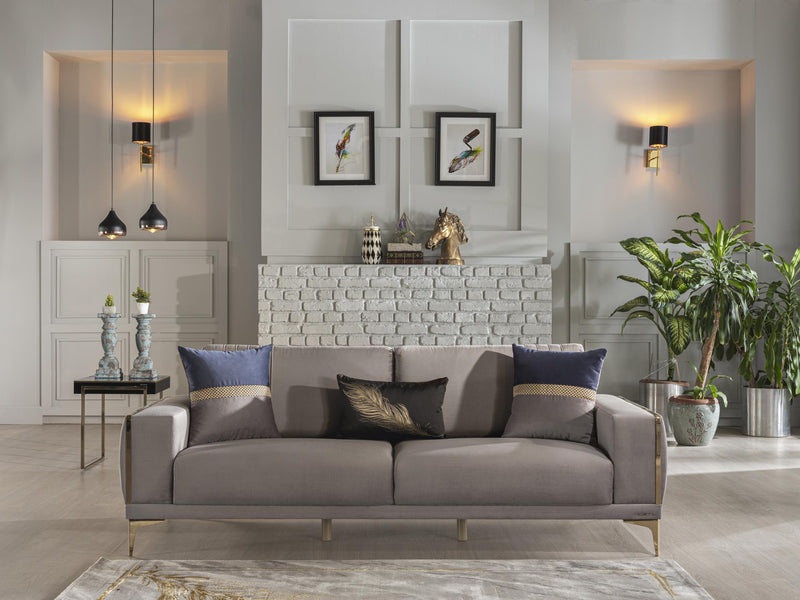 Carlino 3 Seat Sleeper (Napoly Grey) 2 Pieces - Gate FurnitureSleeper Sofa