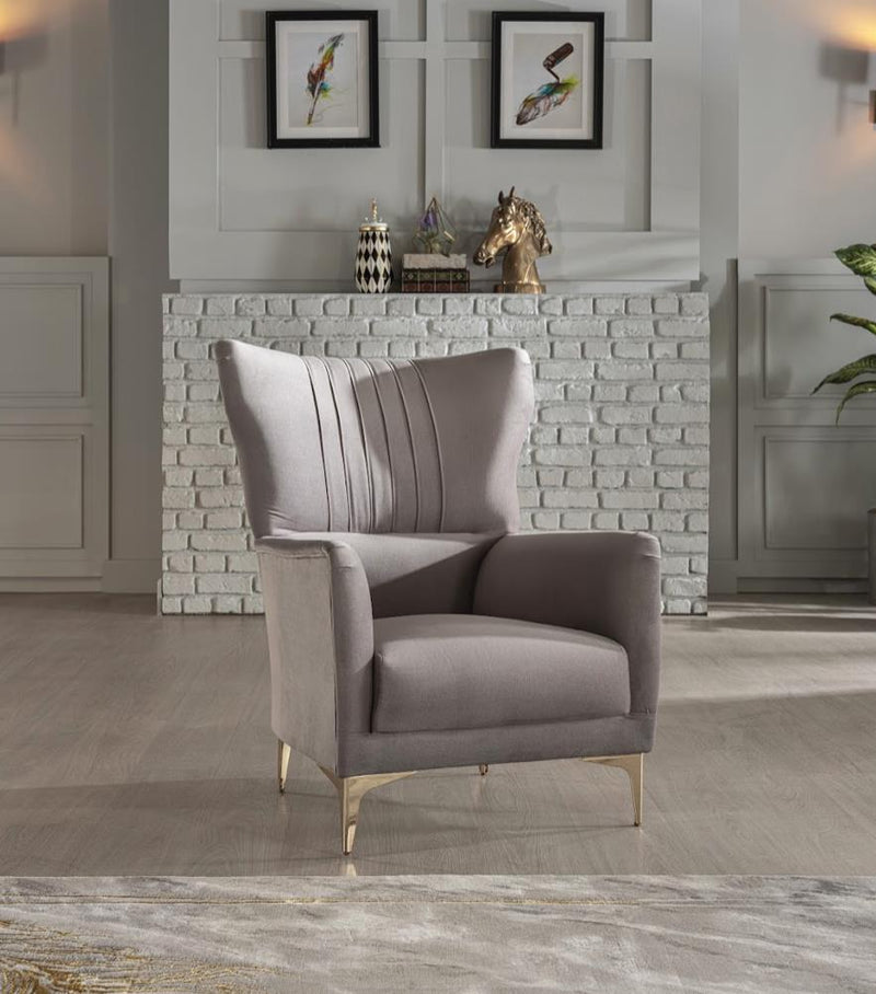 Carlino Accent Chair (Napoly Grey) 2 Pieces - Gate FurnitureLiving Room Chair