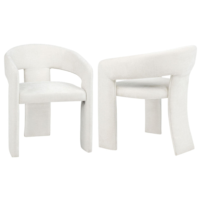 Carlow Upholstered Dining Arm Chair White (Set of 2) - 193813WHT