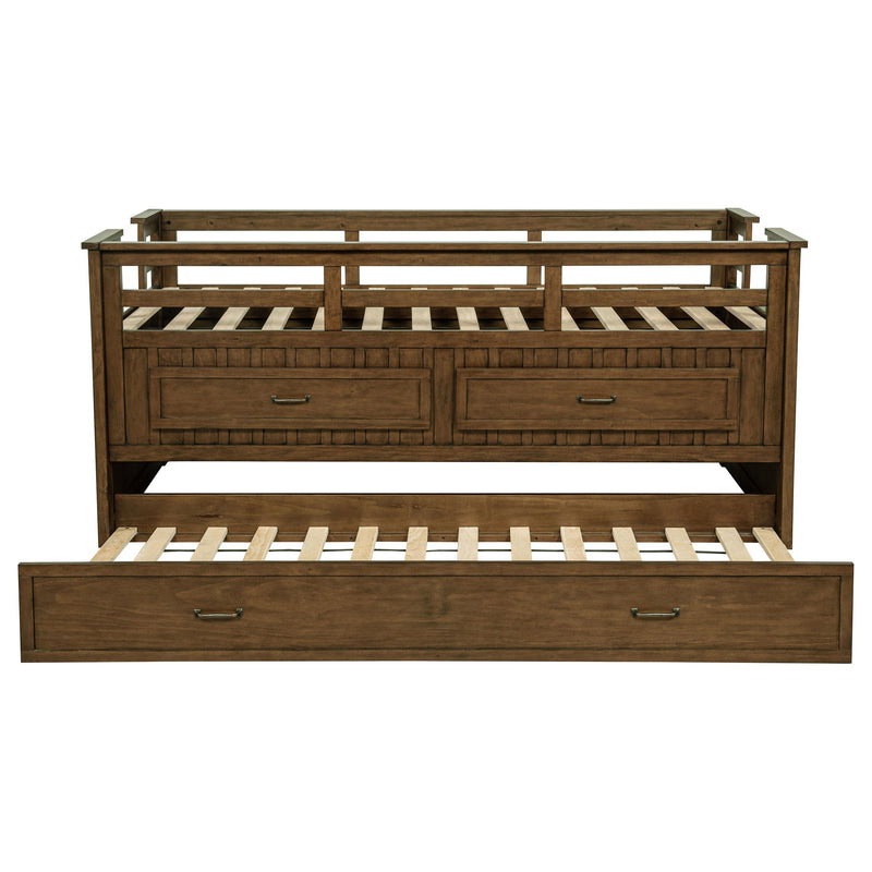 Carlsbad Wood Twin Captains Bed With Trundle Medium Brown - 400716T