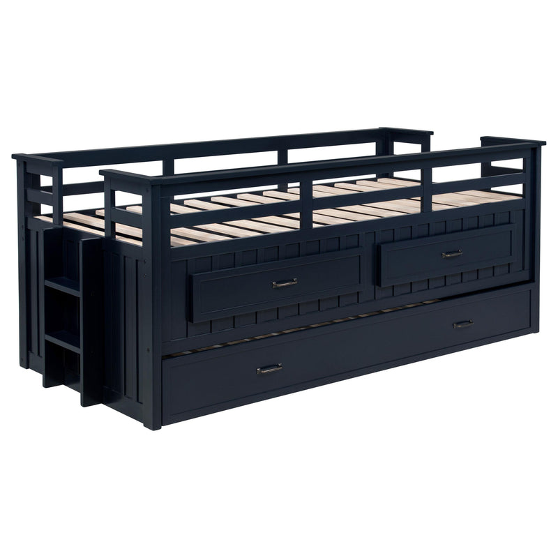 Carlsbad Wood Twin Captains Bed With Trundle Navy Blue - 401980T