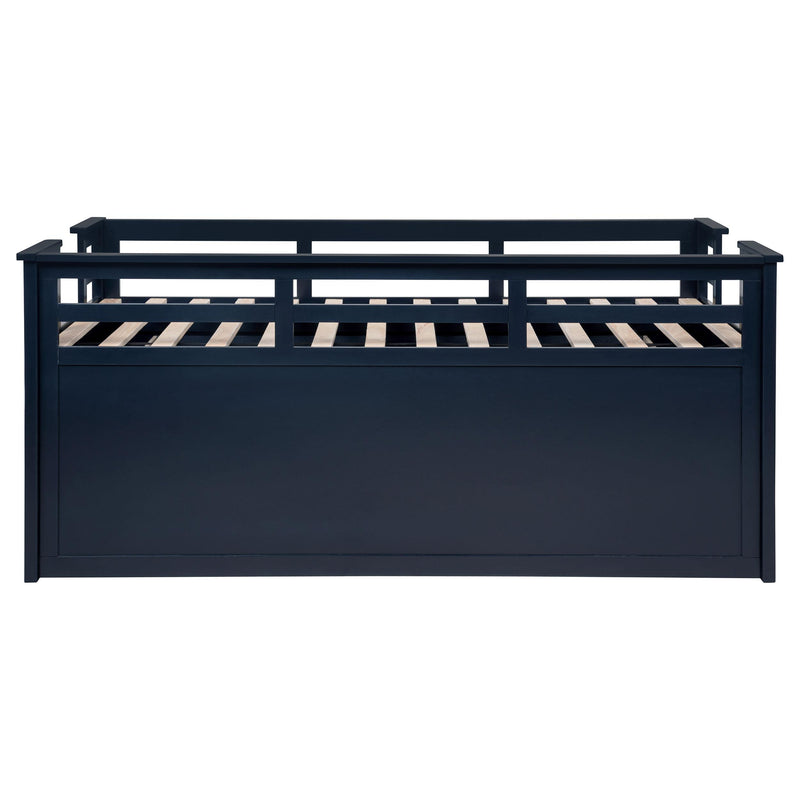Carlsbad Wood Twin Captains Bed With Trundle Navy Blue - 401980T