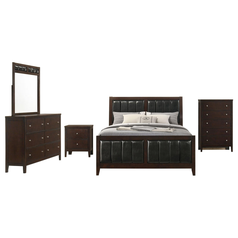 Carlton 5-piece Eastern King Bedroom Set Cappuccino - 202091KE-S5