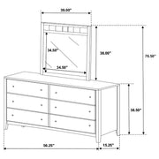 Carlton 6-drawer Dresser with Mirror Cappuccino - 202093M