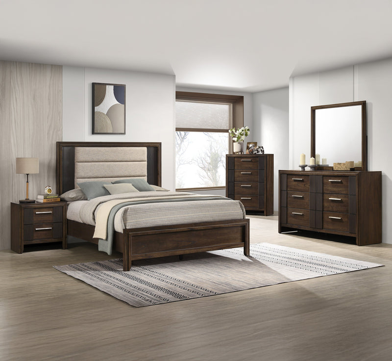 Carlton Brown Queen Panel Bed - Gate FurnitureQueen Bed