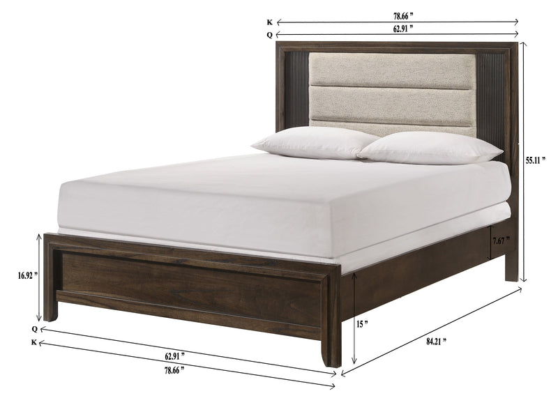 Carlton Brown Queen Panel Bed - Gate FurnitureQueen Bed