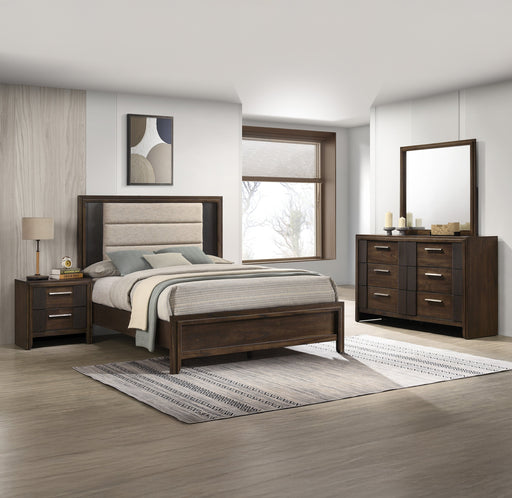 Carlton Brown Upholstered Panel Bedroom Set - Gate FurnitureBedroom Set