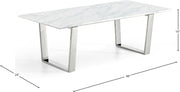 Carlton Marble Veneer Top And Chrome Steel Base Coffee Table in Chrome - 235-C